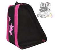 Mochila portátil para patines, almacenamiento de triple rodillo, diseño de flujo de aire de malla transpirable, organizador de transporte de calzado reforzado, soporte de accesorios de patinaje