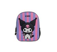 Mochila Preescolar Kuromi 3D - Correas ajustables para comodidad durante todo el día - Interior totalmente forrado y personalizado - Personaje en 3D - 30 X 24 X 8 CM