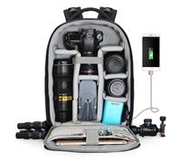 Mochila profesional para cámara réflex digital con puerto de carga USB y cubierta de lluvia para Sony Canon, Nikon, Olympus, trípode y accesorios