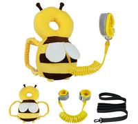 Mochila protectora para la cabeza del bebé con correa para niños pequeños, muñequera antipérdida, mochila de protección ajustable para la cabeza del niño, 3 en 1, bonito protector de cabeza para bebé