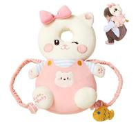 Mochila protectora para la cabeza del bebé Protector suave y ajustable para la cabeza del bebé para gatear y caminar Sonado Antichoque Transpirable Lindo dibujo animado Caída hacia atrás (gato)