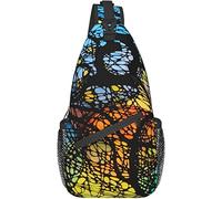 Mochila psicodélica Trippy Sling, Casual Crossbody Shoulder Backpack Sling Bag Chest Daypack para Hombres, Mujeres, Deporte, Senderismo, Gimnasio