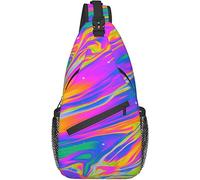 Mochila psicodélica Trippy Sling, Casual Crossbody Shoulder Backpack Sling Bag Chest Daypack para Hombres, Mujeres, Deporte, Senderismo, Gimnasio