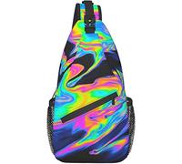 Mochila psicodélica Trippy Sling, Casual Crossbody Shoulder Backpack Sling Bag Chest Daypack para Hombres, Mujeres, Deporte, Senderismo, Gimnasio