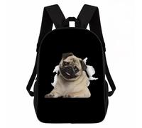 Mochila Pug1 Backpack Tipo Casualmochila Escolar Unisex Mochilas Escolares para Senderismo Travel Portátil