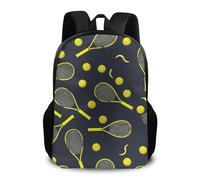 Mochila Raquetas Y Pelotas De Tenis De Colores Divertidos Backpack Unisex Mochilas Tipo Casual Daypack para Aire Libre Senderismo Portátil