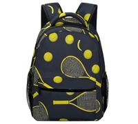 Mochila Raquetas Y Pelotas De Tenis De Colores Divertidos Mochilas Escolares Tipo Casual Mochila Escolar Campamento Mochilas para Senderismo Escolar Portátil