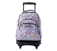 TOTTO - Mochila Escolar con Ruedas, Modelo Renglones Glitter, Capacidad 26,21 Litros, Bolsillo para PC 14", Bolsillo Botella, Correas en S para Mayor Comodidad, Resistente, Estampado Paws Rosa