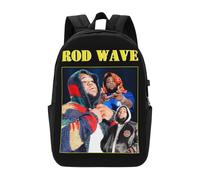 Mochila Rod Wave para hombre, mujer y adolescente, resistente al agua, informal, para el día a día -