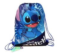 Mochila Saco con Cuerdas Infantil 40x35cm, Mochila de Gimnasio, Natacion con Cordón para Niños Niñas, Bolsa de Equipaje, Mochila Saco Viaje, Playa, Piscina, Campamento, Colegio (Stitch Azul)