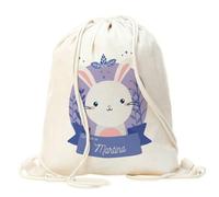 Mochila saco niño personalizada diseño conejito. Mochila de cuerdas personalizada infantil para la Vuelta al cole o guardería. Mochila saco personalizada. Mochilas infantiles personalizadas