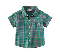 Mochila Saco Patrulla Canina Chaqueta de camisa de franela para niños pequeños, chaqueta a cuadros de manga corta con solapa y botones, camisa para bebés, niños y niñas, prendas de (Green, 4-5 Years)