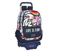 Mochila Safta Escolar con Carro de El Niño Life Is Fun, 330x150x430 mm