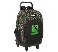 Mochila Safta minecraft con carrito - extraíble - bolsillo frontal - portabotellas - tirador doble - hombreras acolchadas - asa acolchada - tarjeta de identificación - bandeja de pvc - 33l -