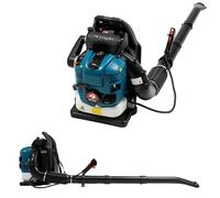 Mochila sopladora de gasolina, motor de 4 tiempos, 2,6 kW, 7000 rpm, depósito de 1,9 l, salida ignífuga ajustable 180°, para follaje y nieve, estructura ligera de 27,3 kg, sistema de