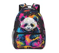 Mochila Splash Art Panda Animal con Salpicaduras De Pintura Colorida Daypack Unisex Mochilas Escolares Práctica Mochilas para Senderismo Escolar Travel