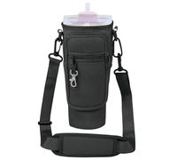 Mochila Stanley - Bolsa de Botella de Agua para Stanley Cup 40oz, Funda de Botella con Correa Ajustable y Bolsillo para Teléfono, Accesorios para Stanley Cup para Viajes, Senderismo y Deporte (Negro)