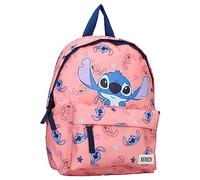 Mochila STITCH Guiño MADE FOR FUN de Disney Lilo & Stitch - Mochila para niños | Escuela | Guardería - Color melocotón - Dimensiones 31 x 22 x 9 cm, Rosa