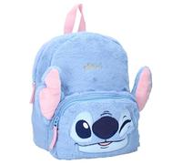 Mochila Stitch Fluffy Festival ecopelícia Disney Lilo & Stitch - Mochila para niños | Escuela | Guardería - Color azul - Dimensiones 26 x 21 x 11 cm