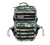Mochila Táctica 25L Repelente al Agua - Oxford 1000D, Cabina Avión y Viaje, Gimnasio y CrossTraining, Compartimento Portátil 15” (Green Camo) by ELITEX TRAINING