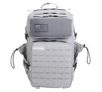 Mochila Táctica 45L V2 Repelente al Agua - Oxford 1000D, Cabina Avión y Viaje, Gimnasio y CrossTraining, Compartimento Portátil y Zapatillas, Cremallera Impermeable (Silver) by ELITEX TRAINING