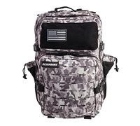 Mochila Táctica 45L V2 Repelente al Agua - Oxford 1000D, Cabina Avión y Viaje, Gimnasio y CrossTraining, Compartimento Portátil y Zapatillas, Cremallera Impermeable (Blanco y Negro) by ELITEX TRAINING