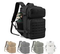 Mochila táctica de 45L, bolsa for exteriores, mochila con sistema MOLLE for botiquín de primeros auxilios, diseño de soporte lateral for botella con correa gruesa(Black)