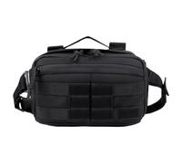 Mochila Táctica Impermeable para Llevar Cruzada sobre el Pecho, Riñonera Multiusos para Actividades al Aire Libre con Correa Ajustable, Bandolera Resistente(Black)