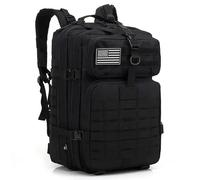 Mochila Táctica Militar 50L Impermeable NEGRA para Aventuras al Aire Libre - incluyes 2 parches velcro Marca Generica NEGRO