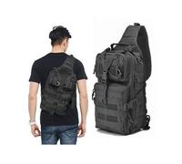 Mochila táctica militar de asalto, estilo B, negra, impermeable, EDC, para exteriores.