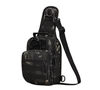 Mochila Táctica Militar Tipo Bandolera, Estilo Molle, Ideal para Caza Camping y Senderismo(Black Camouflage)