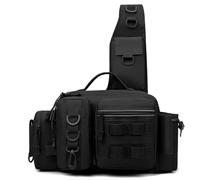 Mochila Táctica Multiusos de Camuflaje para Exteriores, Riñonera de Pesca, Bolso Cruzado, Organizador de Caja de Aparejos de Pesca con Soporte para Caña y Equipo.(Color-1)