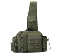 Mochila Táctica Multiusos de Camuflaje para Exteriores, Riñonera de Pesca, Bolso Cruzado, Organizador de Caja de Aparejos de Pesca con Soporte para Caña y Equipo.(Color-6)