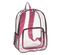 Mochila transparente para estadio, 17 x 13 x 6, mochila transparente para trabajos de conciertos, eventos deportivos, mochilas geniales (rosa, talla única)