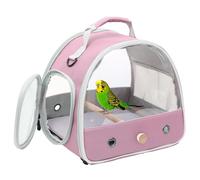 Mochila transportadora de jaula de viaje para pájaros, jaula portátil para loros, periquitos y pájaros pequeños, ventanas de visión claras, percha extraíble y alfombrilla