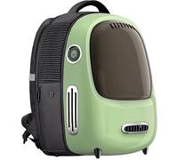 Mochila transportadora for Mascotas, Tipo Bolsa de Burbujas con Ventilador, for Perros pequeños, Ideal for Senderismo, Caminatas y Uso al Aire Libre.(BLU)