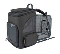 Mochila transportadora para Mascotas, transportador Extensible para Gatos, Entrada múltiple, portátil Ligero para Viajes al Aire Libre (Negra)