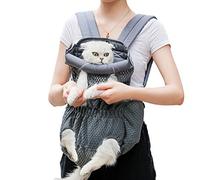 Mochila transportadora para perros, mochila frontal para mascotas, con patas hacia fuera, para perros pequeños y medianos, mochila manos libres, mochila de viaje para perros, aprobada por aerolíneas,