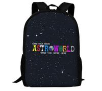 Mochila Travis Scott, mochila para portátil con estampado 3D, ligera, informal, multifunción, para viajes