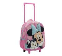 Mochila Trolley Infantil 3D Minnie Mouse Niña - Mochila Escolar con Ruedas y Asa Telescópica, Bolsillos Laterales de Malla, Diseño Rosa Lunares, Licencia Oficial, Talla Única