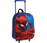 Mochila Trolley Infantil Spider-Man con Ruedas y Asa Extensible - Mochila Maleta Spiderman Escolar Resistente con Diseño Azul y Rojo de Superhéroe Marvel