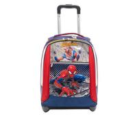 Spider Man Trolley Escolar Grande, Rojo y Gris, Doble Compartimento, Bolsillo para Botella y Sistema Cruzado, Mochila Escolar de Viaje, Multicolor, Talla única, Trolley Escolar