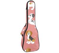Mochila, ukelele de concierto, bolsa de ukelele resistente con almacenamiento, ukelele soprano para concierto tenor, bolsa acolchada de 10 mm, cachorros Beagle Dálmata Jack Russell