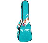 Mochila, ukelele de concierto, bolsa de ukelele resistente con almacenamiento, ukelele soprano para concierto tenor, bolsa acolchada de 10 mm, para perro, Aqua Quote Stay Happy
