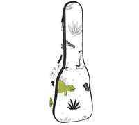 Mochila, ukelele de concierto, bolsa de ukelelele resistente con almacenamiento, ukelele soprano de concierto tenor de 10 mm, acolchado BagHand Drawn Dinosaur