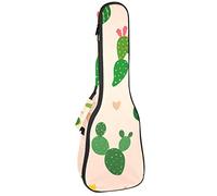 Mochila, ukelele de concierto, ukelelele resistente, bolsa con almacenamiento, ukelele tenor soprano de concierto de 10 mm, bolsa acolchada de ovejas, varios cactus con mini corazón sobre fondo