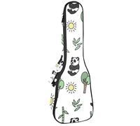 Mochila, ukelele de concierto, ukelelele resistente, con almacenamiento, ukelele soprano de concierto tenor, bolsa acolchada de 10 mm, ovejas negras, lindas pandas, comiendo bambú, árbol de sol