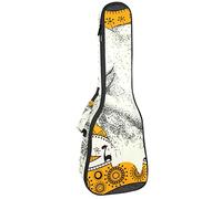 Mochila, ukelele de concierto, ukelelele resistente, con almacenamiento, ukelele soprano de concierto tenor, bolsa acolchada de 10 mm, canguro retro agradable