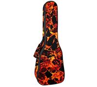Mochila, ukelele de concierto, ukelelele resistente, con almacenamiento, ukelele soprano de concierto tenor 10 mm, bolsa acolchada lava magma rojo