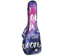 Mochila, ukelele de concierto, ukelelele resistente, con almacenamiento, ukelele soprano de concierto tenor, bolsa acolchada de 10 mm, I Love You To The Moon Galaxy